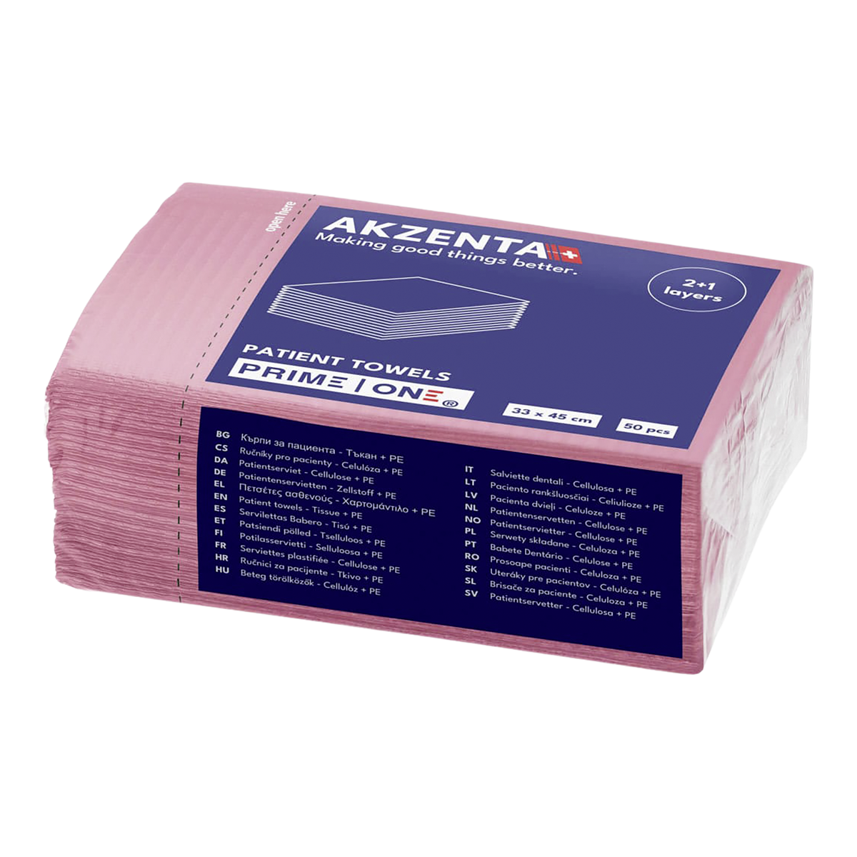 PRIME ONE Akzenta Patienten Servietten - Fuchsia
