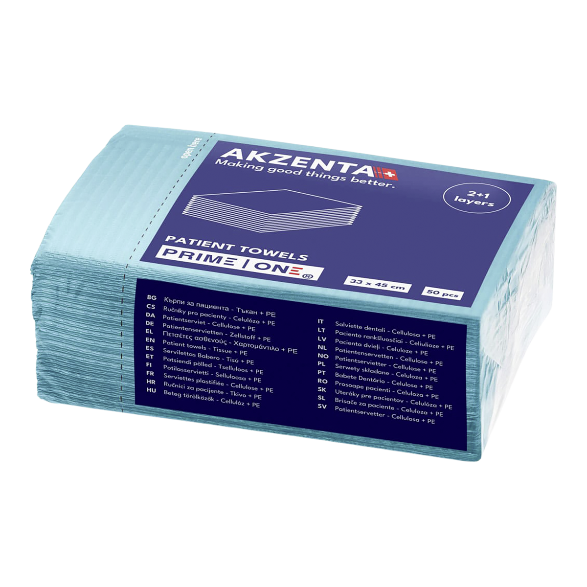 Prime One Akenta Patients Napkins - Bleu glaciaire
