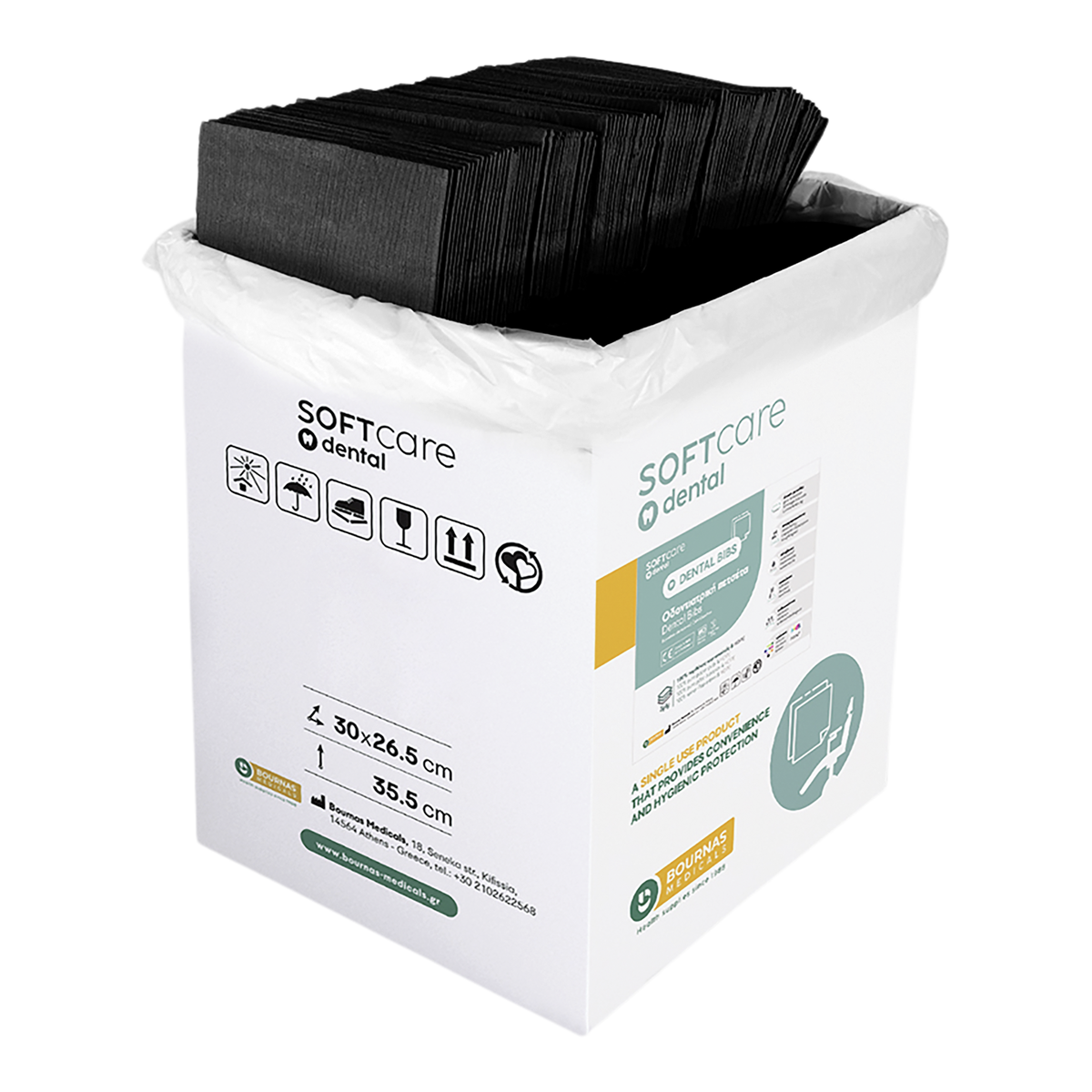 Patientenservietten Soft Care 500 Stk. 3-lagig - schwarz
